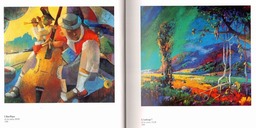 009.Bass player and Landscape7.Painting by Nugzar Kahiani
