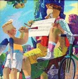 03.Sky music | Небесная музыка, canvas,oil,70x70cm,Nugzar Kahiani
