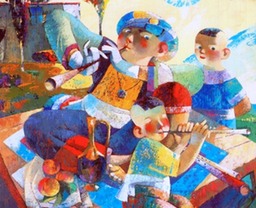 04.Eastern Music | Восточная музыка ,oil on canvas, 62x75cm,Nugzar Kahiani