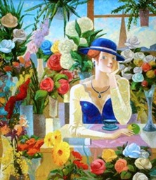 17. Flower Girl | Продавшица цветов,70х80cm, c.o.,2013, Nugzar Kahiani