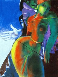 30.Animal Trainer | Дрессировщик,oil on canvas, 55x75cm, 2001,Nugzar Kahiani