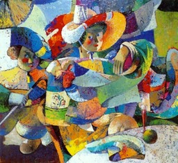 35.Actress | Акртиса,oil on canvas, 75x80cm,1999,Nugzar Kahiani