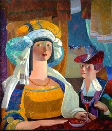 40.Princess of the circus | Принцесса цирка, 70x75cm,c.o.,painting by Nugzar Kahiani