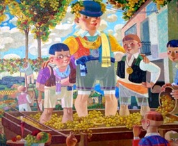 43.Preparation of Wine | Приготовление вина,75х90cm,c.o., Nugzar Kahiani 