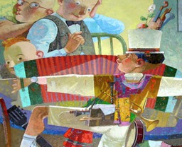 47.Accordion | Аккордеон, canvas, oil, Nugzar Kahiani