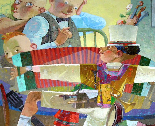 47.Accordion | Аккордеон, canvas, oil, Nugzar Kahiani