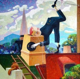 48. Chimney Sweep | Трубочист, 60х60cm, c.o., 2010, Nugzar Kahiani