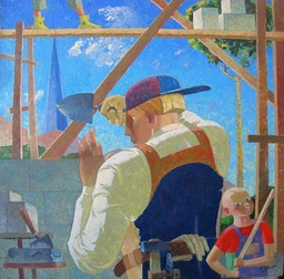 59. Plasterer | Штукатур, canvas, oil