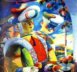 77.Eastern Garden | Восточный сад,oil on canvas,75x80cm,Nugzar Kahiani