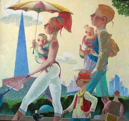 81. Walk | Прогулка, canvas,oil, Nugzar Kahiani