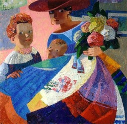 98.To concert | Концерт, 55x55cm, c.o.,Nugzar Kahiani